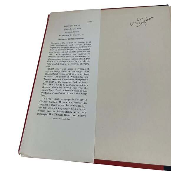 "Boston Ways: High By And Folk" By George F. Weston Jr. Hardcover Book Expanded - Picture 2 of 13